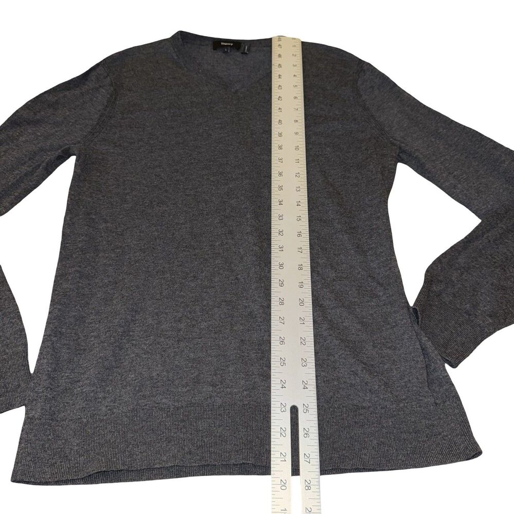 Theory Men's Classic Fit V-Neck Sweater Soft Blend Long‎ Sleeve Large Gray - Picture 7 of 12